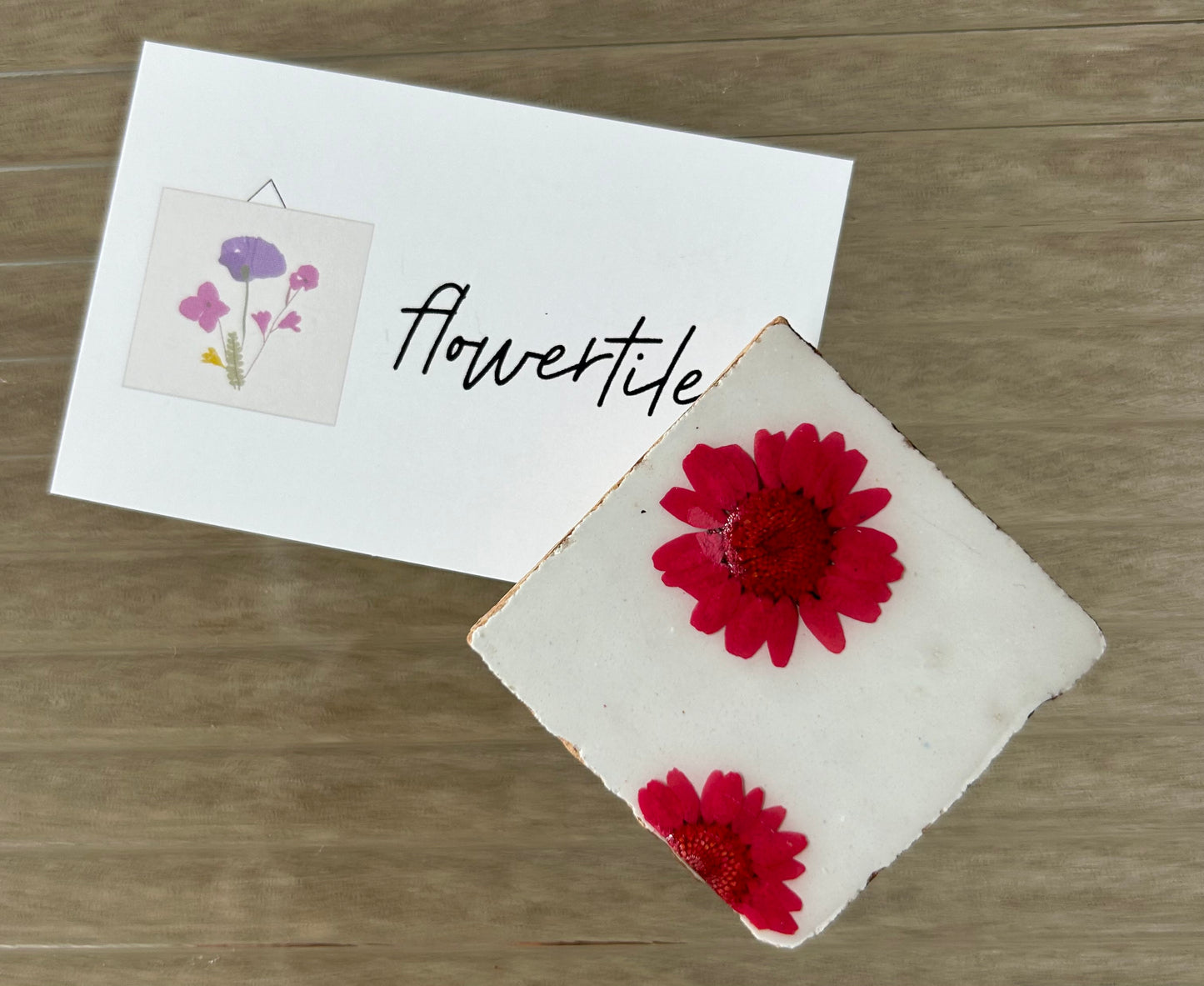 Flowertile rood madeliefje