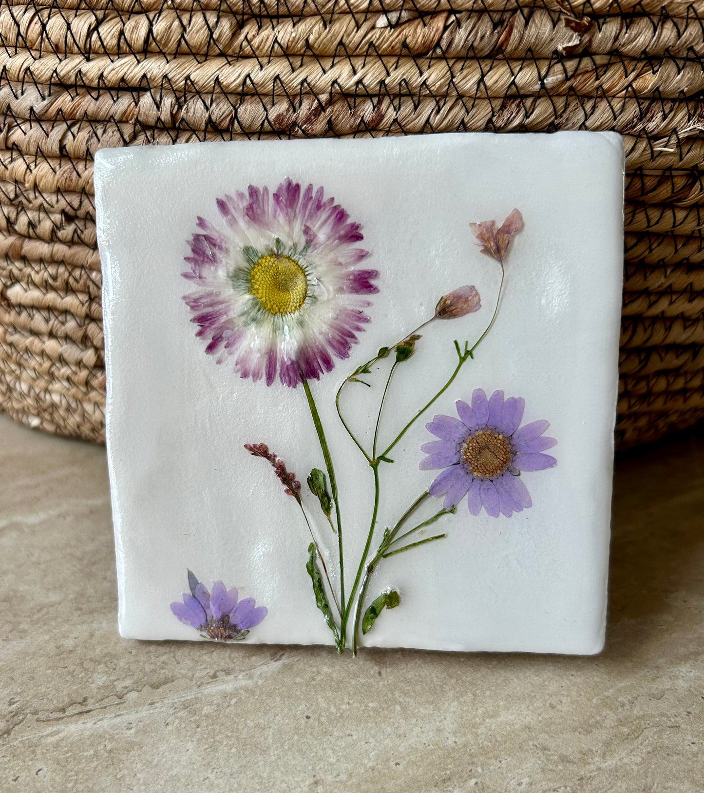 Flowertile lila margrietjes