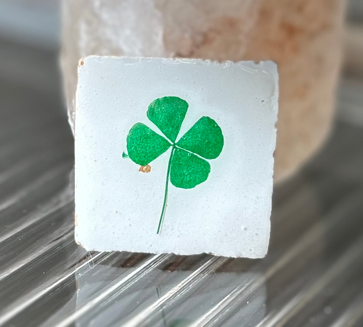 Flowertile klavertje vier (donker groen)