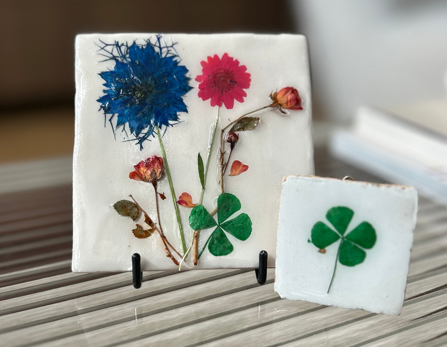 Flowertile klavertje vier (donker groen)