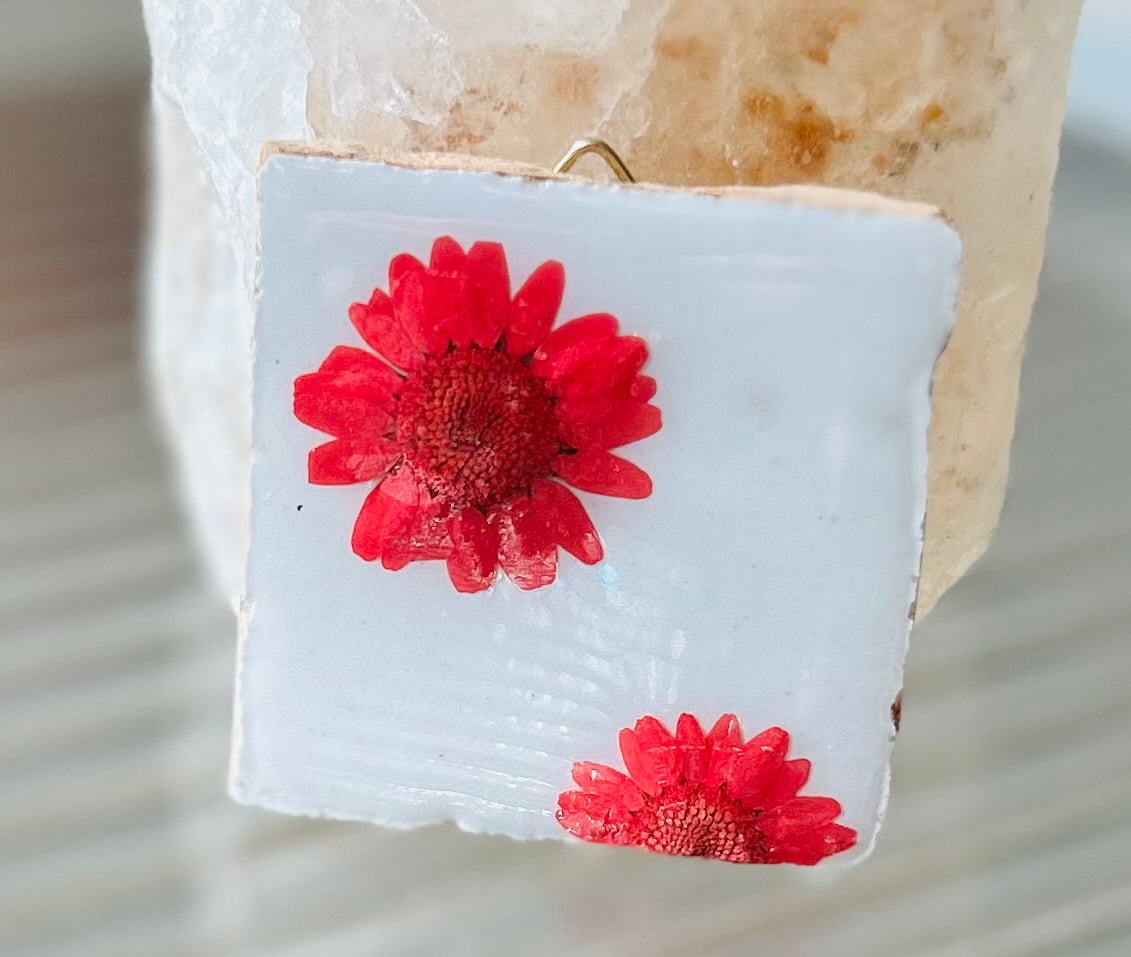 Flowertile rood madeliefje