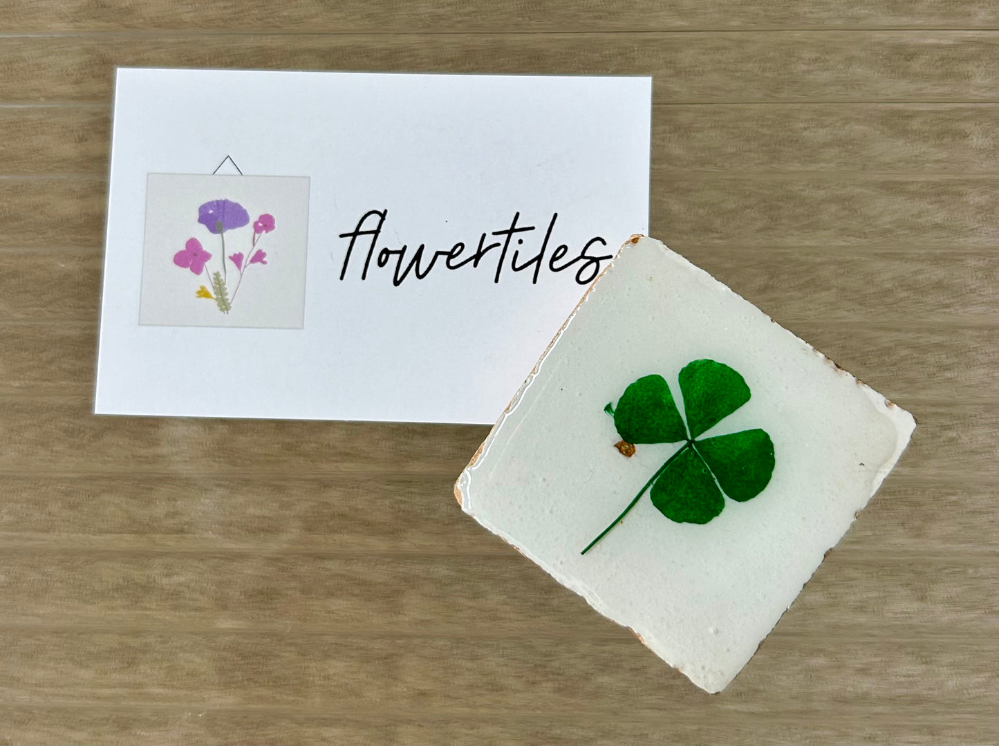 Flowertile klavertje vier (donker groen)