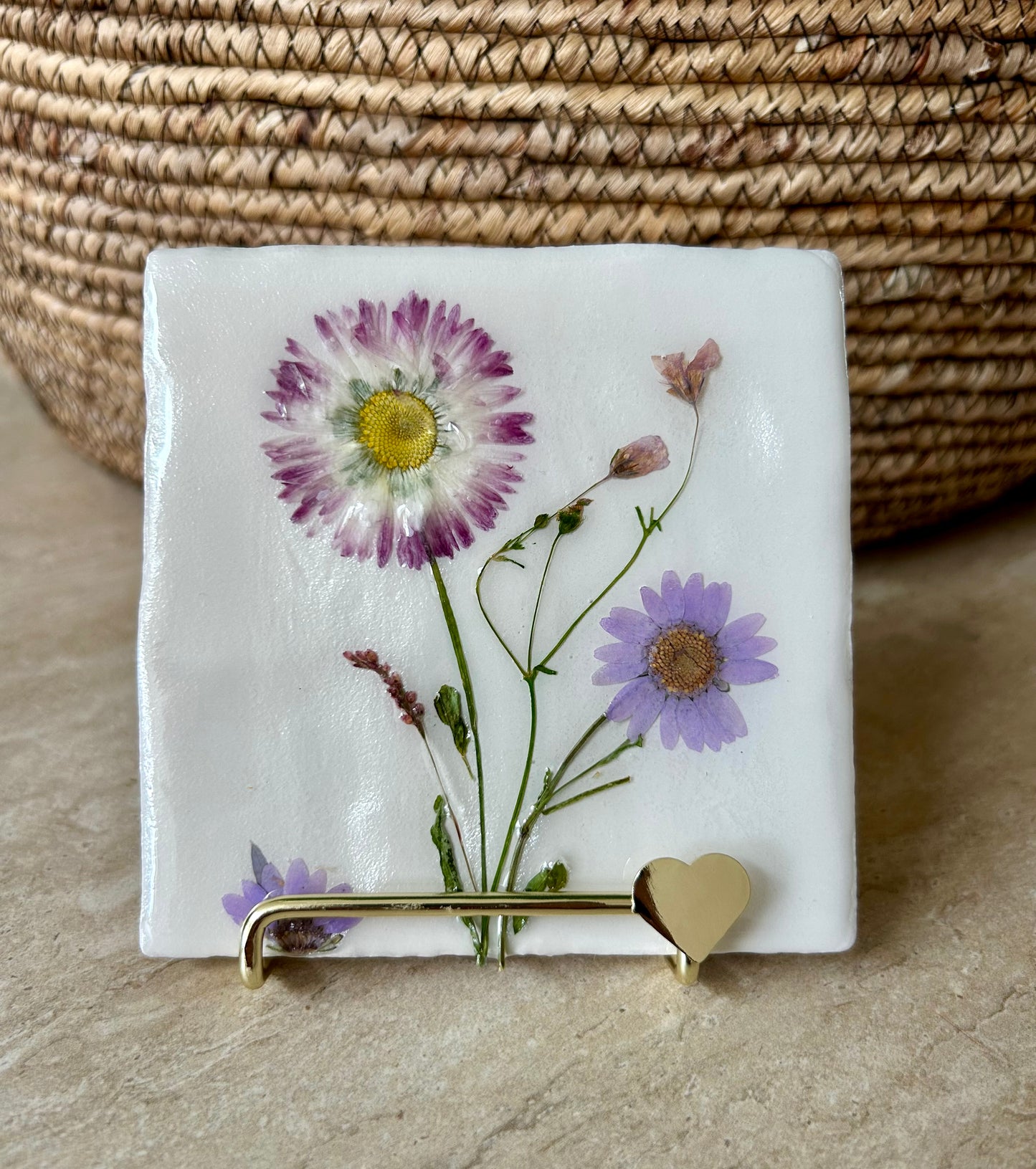 Flowertile lila margrietjes