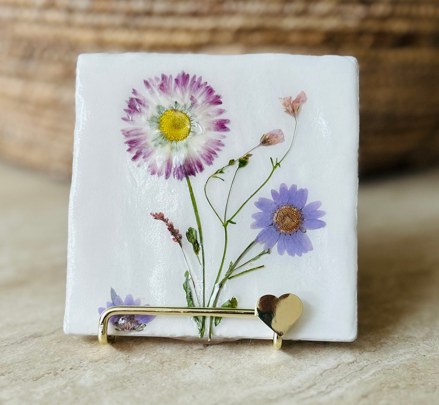 Flowertile lila margrietjes