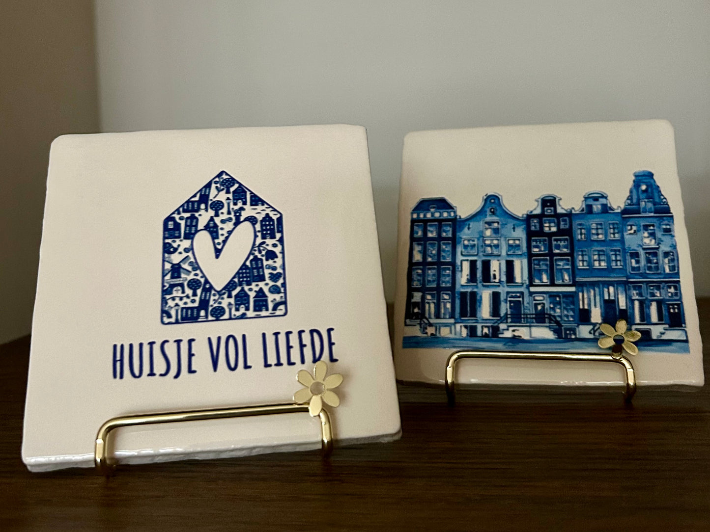 Delfts blauw tegeltje, huisje vol liefde