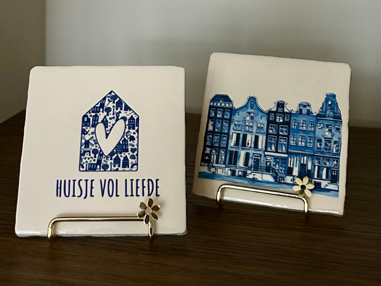 Delfts blauw tegeltje, huisje vol liefde