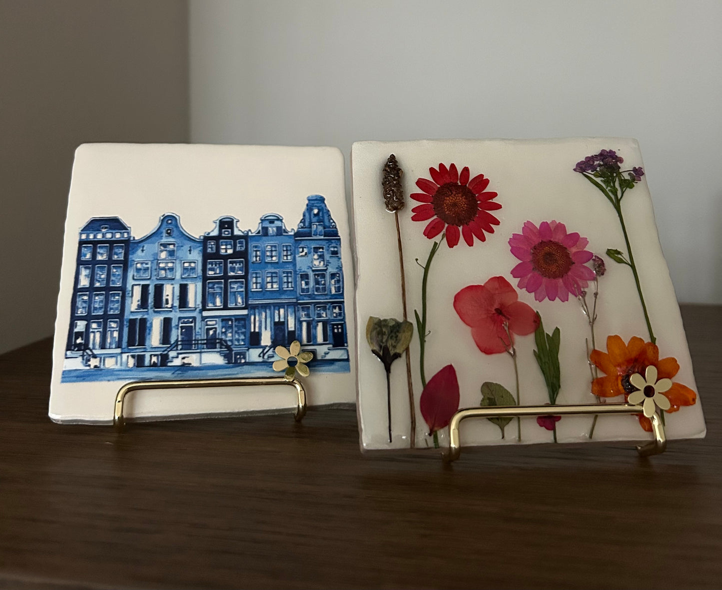 Tegel Delfts blauwe grachtenpanden