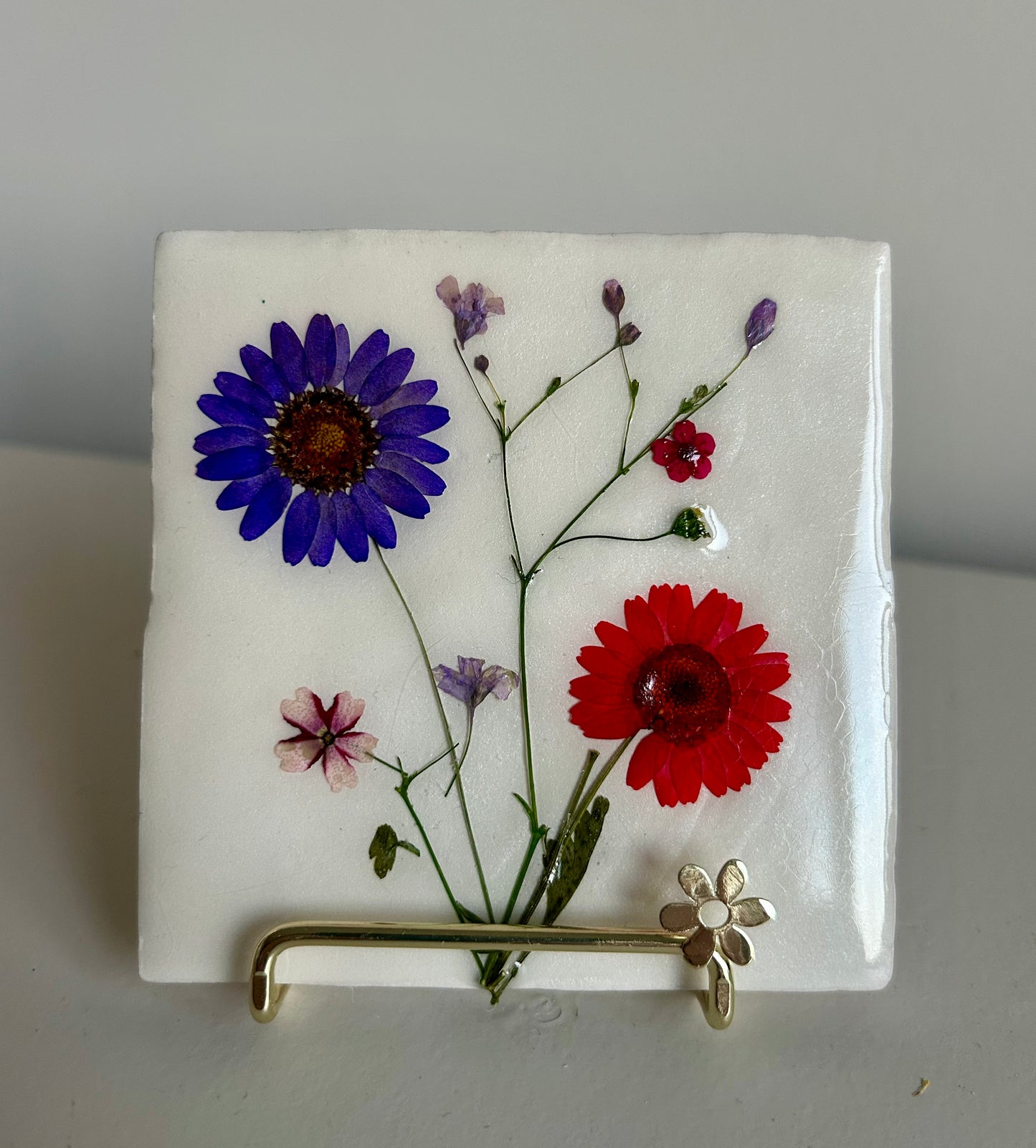 Flowertile paars/rood