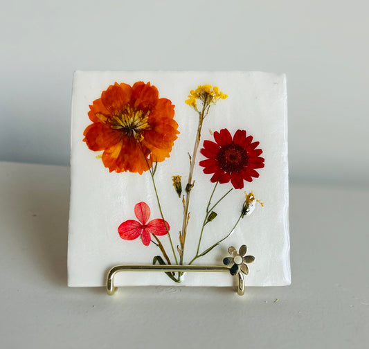 Flowertile bloem geel klavertje vier