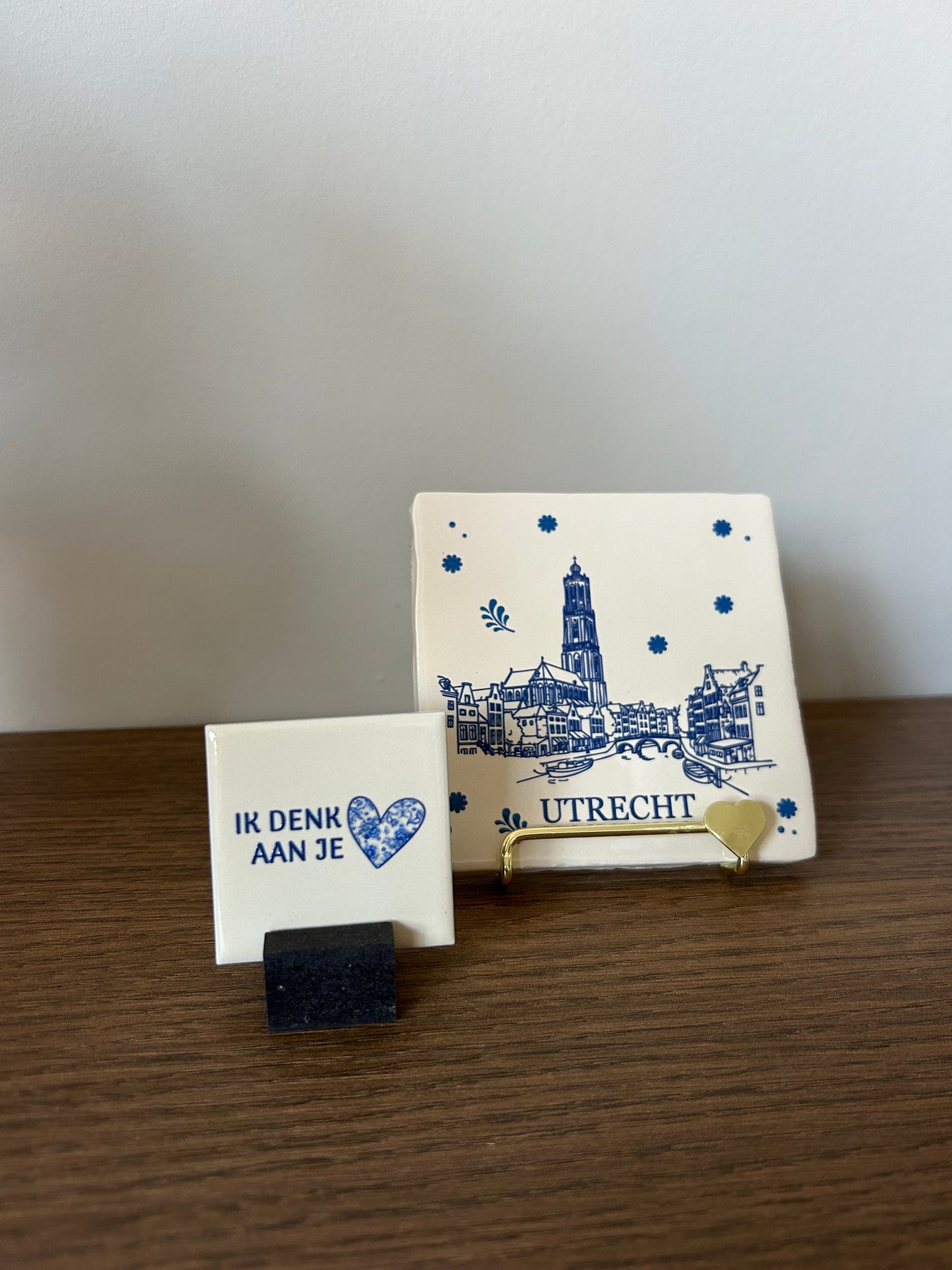 Tegel mini delfts blauw;ik denk aan je