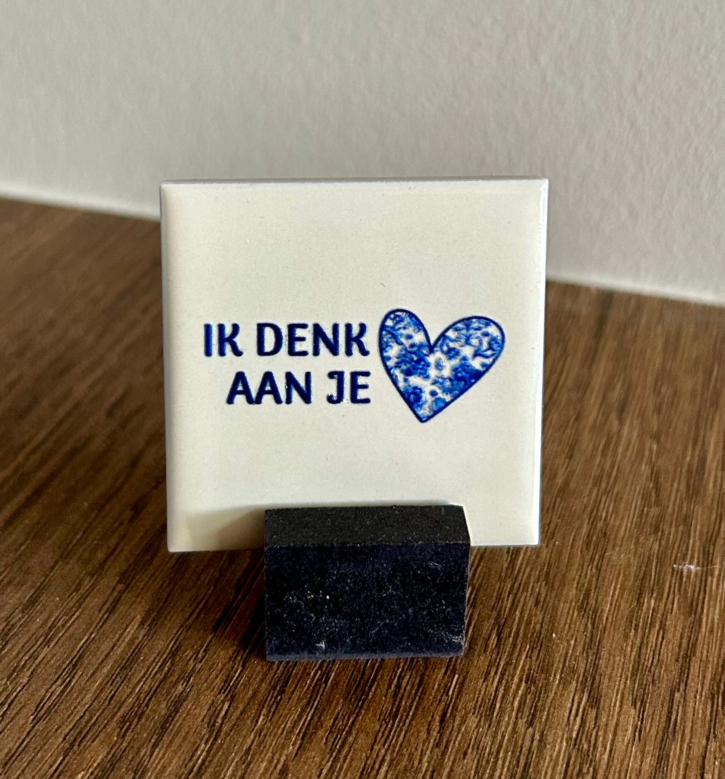 Tegel mini delfts blauw;ik denk aan je